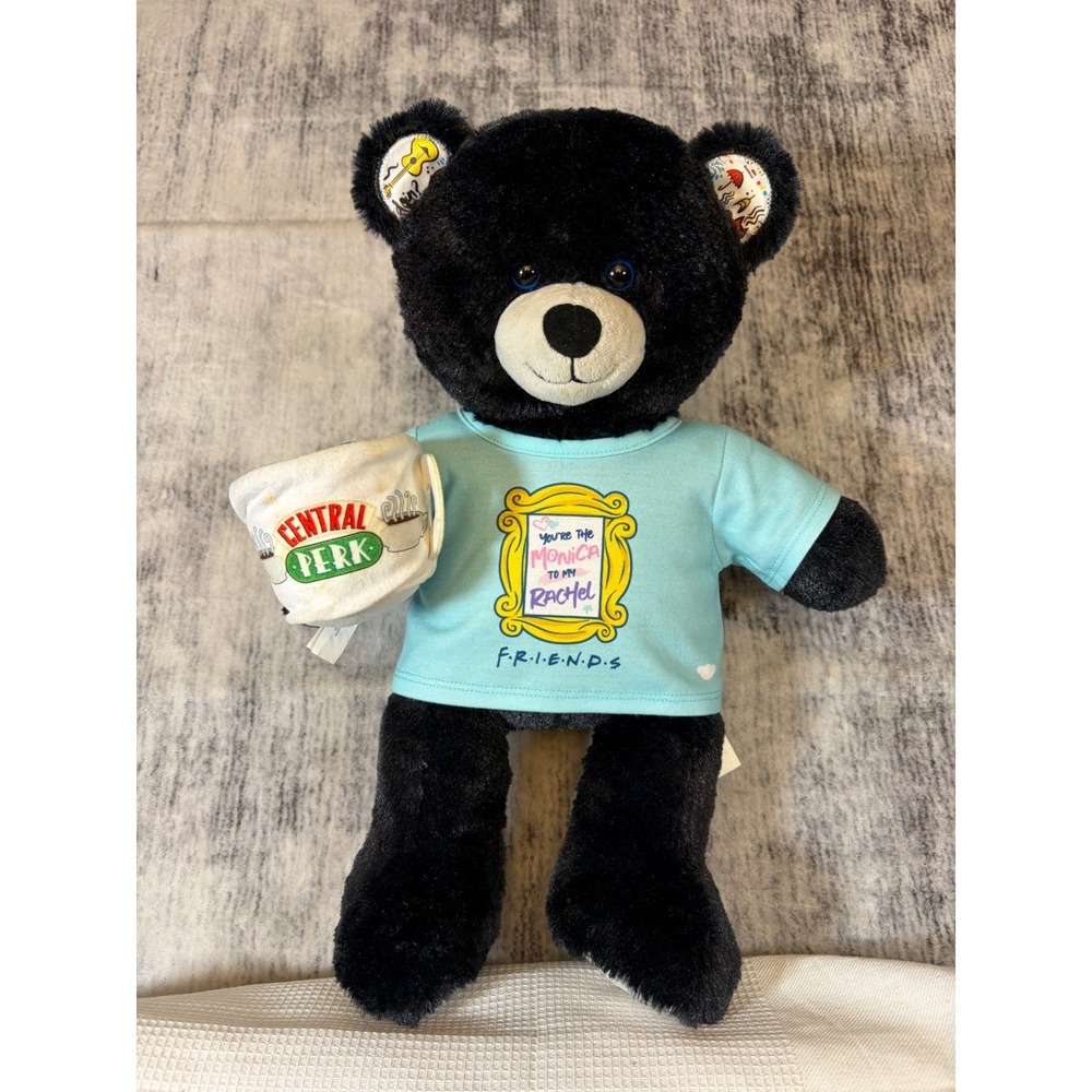 Build A Bear Friends TV Show Black Plush Monica Rachel Shirt Central Perk Mug